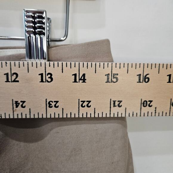 Body by Victoria The Marisa Fit Linen Blend Crop Beige Pants Size 6 - Picture 7 of 11